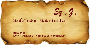 Szünder Gabriella névjegykártya